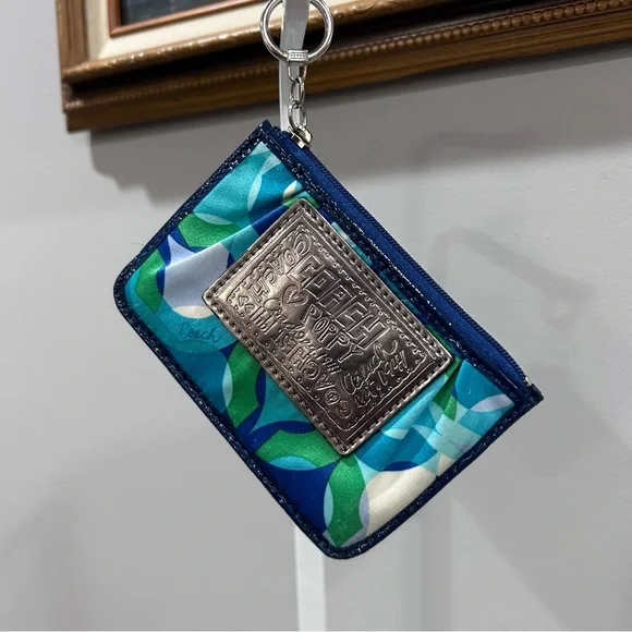 Vibrant Coach Poppy Wristlet card/key wallet - Picture 4 of 9